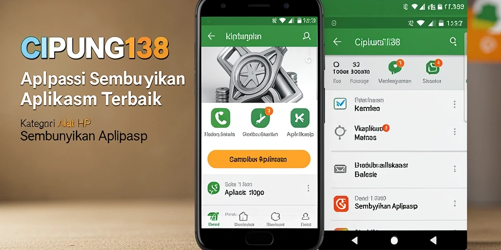 Antarmuka CIPUNG138 yang sederhana dan intuitif untuk menyembunyikan aplikasi.