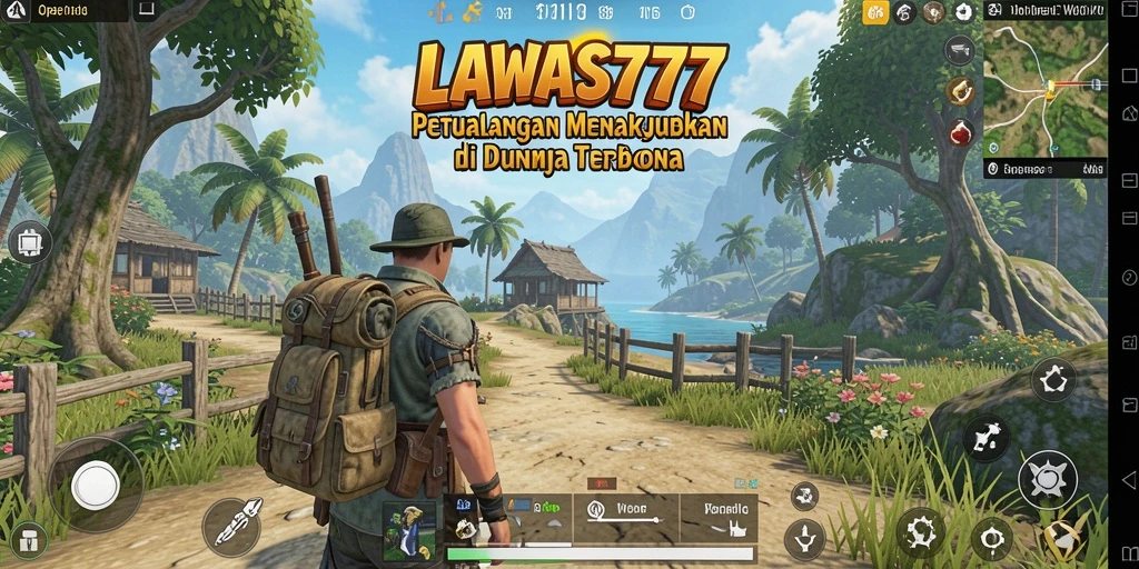 Antarmuka permainan interaktif dari LAWAS777 dalam dunia terbuka.