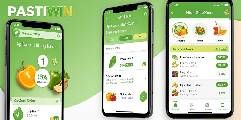 Antarmuka PASTIWIN yang sederhana dan informatif untuk menghitung kalori.