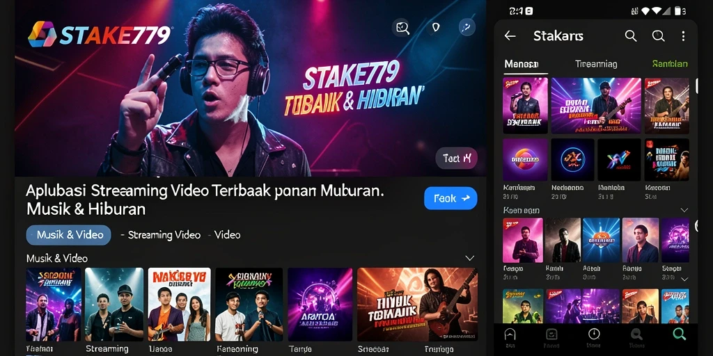 Tampilan antarmuka pengguna STAKE779 yang menarik untuk Streaming Video.