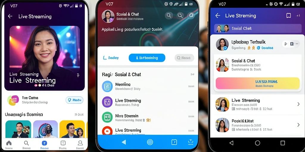 Tampilan antarmuka V07 yang memudahkan pengalaman Live Streaming.